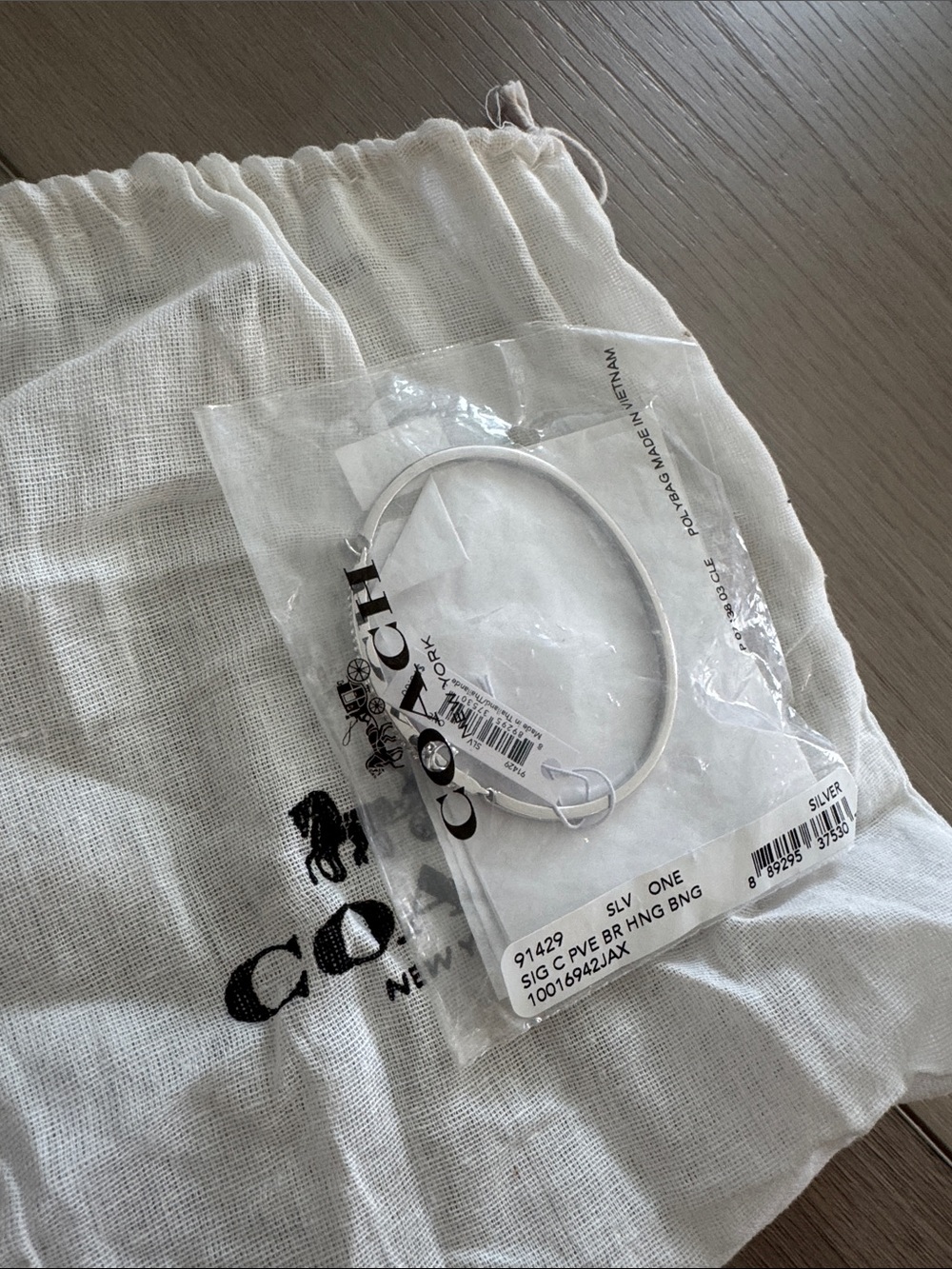 Coach Silver Kids Signature Cuff Bracelet